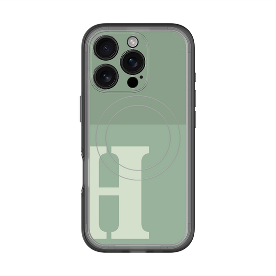 スリムプロテクションプレミアムケース with MagSafe［ オリジナル - initial two tone - H green ］
