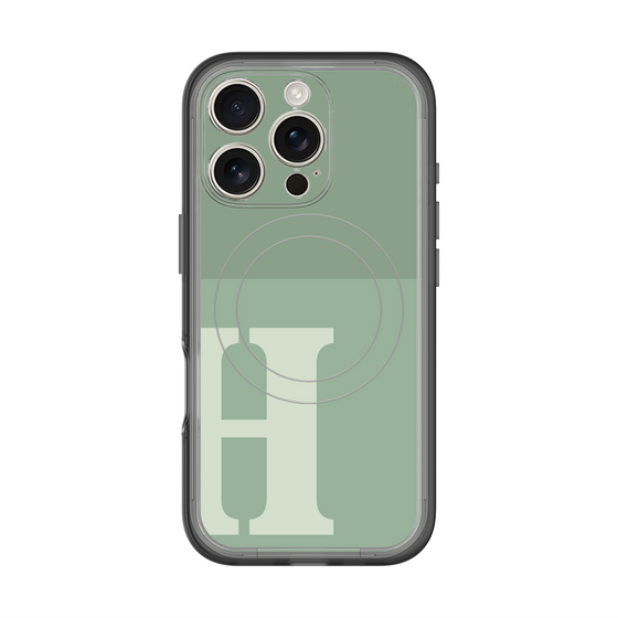 スリムプロテクションプレミアムケース with MagSafe［ オリジナル - initial two tone - H green ］