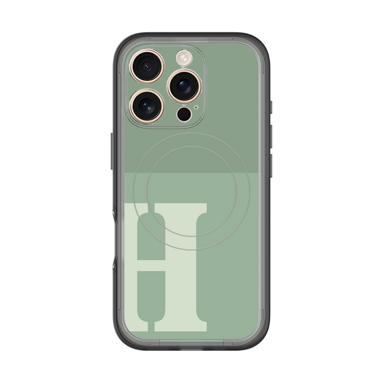 スリムプロテクションプレミアムケース with MagSafe［ オリジナル - initial two tone - H green ］