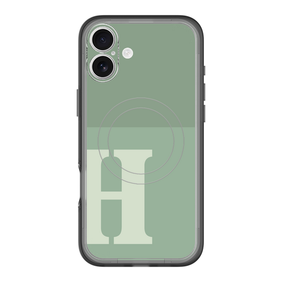 スリムプロテクションプレミアムケース with MagSafe［ オリジナル - initial two tone - H green ］