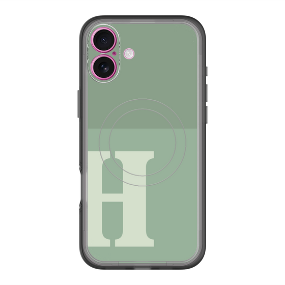 スリムプロテクションプレミアムケース with MagSafe［ オリジナル - initial two tone - H green ］