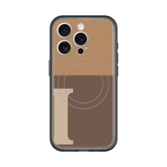スリムプロテクションプレミアムケース with MagSafe［ オリジナル - initial two tone - I brown ］