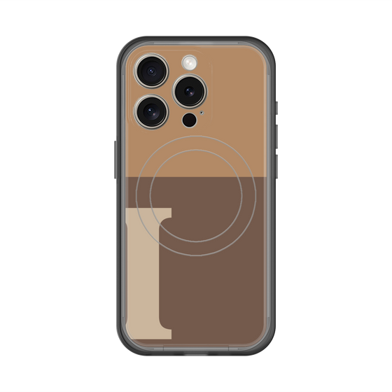 スリムプロテクションプレミアムケース with MagSafe［ オリジナル - initial two tone - I brown ］