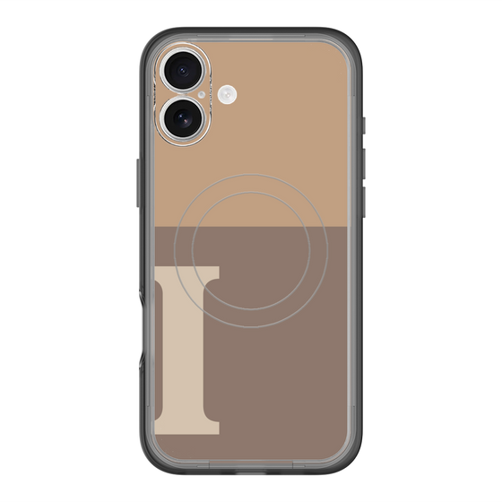 スリムプロテクションプレミアムケース with MagSafe［ オリジナル - initial two tone - I brown ］