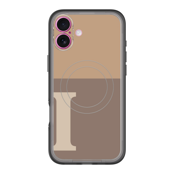 スリムプロテクションプレミアムケース with MagSafe［ オリジナル - initial two tone - I brown ］