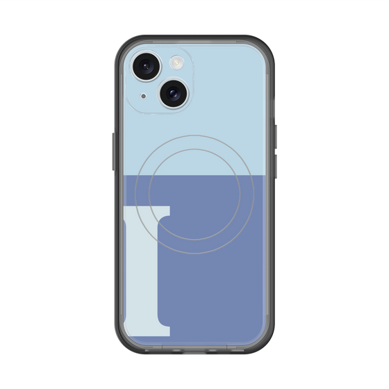 スリムプロテクションプレミアムケース with MagSafe［ オリジナル - initial two tone - I blue ］