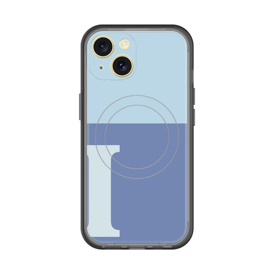 スリムプロテクションプレミアムケース with MagSafe［ オリジナル - initial two tone - I blue ］