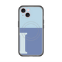 スリムプロテクションプレミアムケース with MagSafe［ オリジナル - initial two tone - I blue ］