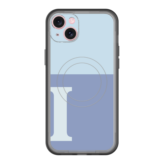 スリムプロテクションプレミアムケース with MagSafe［ オリジナル - initial two tone - I blue ］