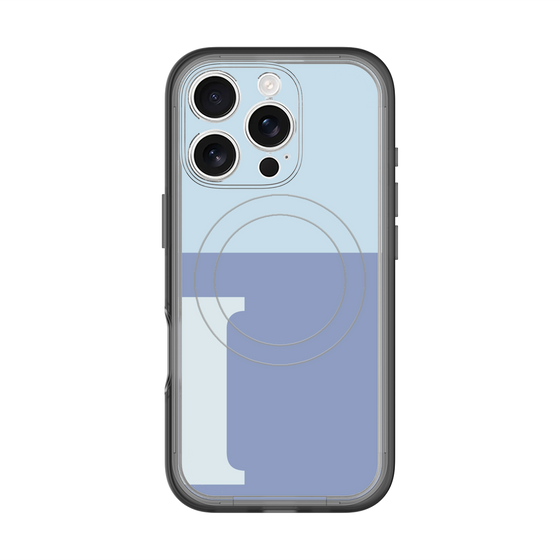 スリムプロテクションプレミアムケース with MagSafe［ オリジナル - initial two tone - I blue ］