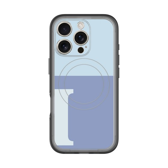 スリムプロテクションプレミアムケース with MagSafe［ オリジナル - initial two tone - I blue ］