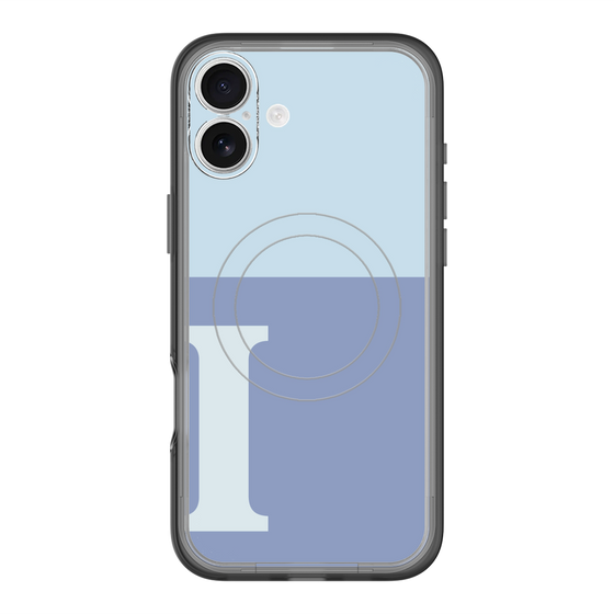 スリムプロテクションプレミアムケース with MagSafe［ オリジナル - initial two tone - I blue ］