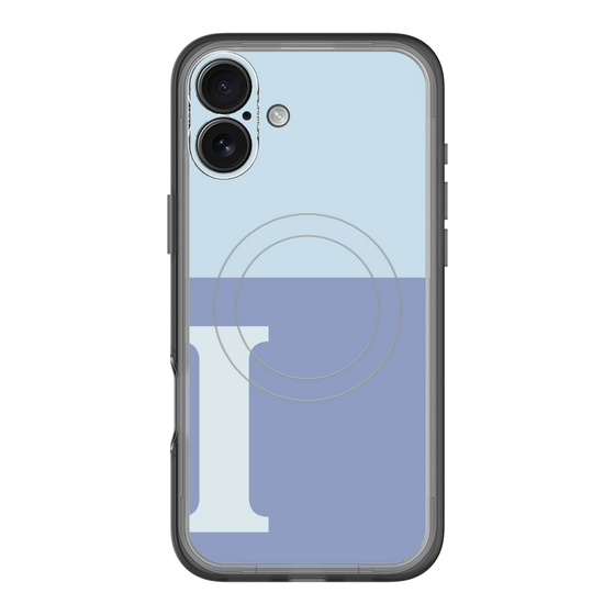 スリムプロテクションプレミアムケース with MagSafe［ オリジナル - initial two tone - I blue ］