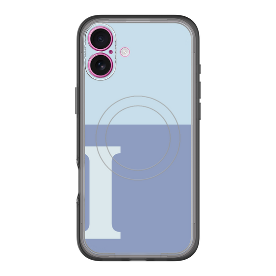 スリムプロテクションプレミアムケース with MagSafe［ オリジナル - initial two tone - I blue ］