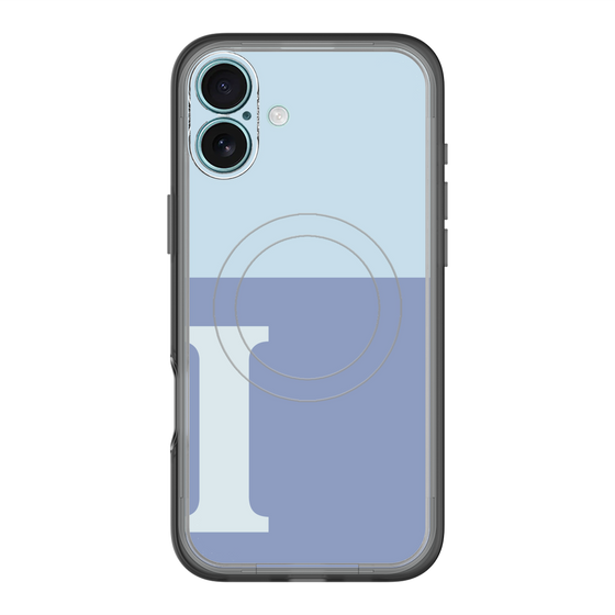 スリムプロテクションプレミアムケース with MagSafe［ オリジナル - initial two tone - I blue ］