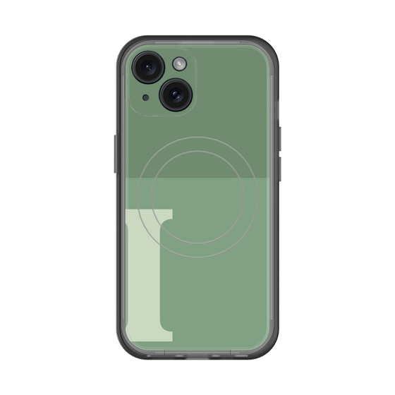 スリムプロテクションプレミアムケース with MagSafe［ オリジナル - initial two tone - I green ］