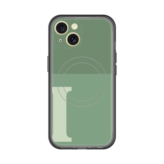 スリムプロテクションプレミアムケース with MagSafe［ オリジナル - initial two tone - I green ］