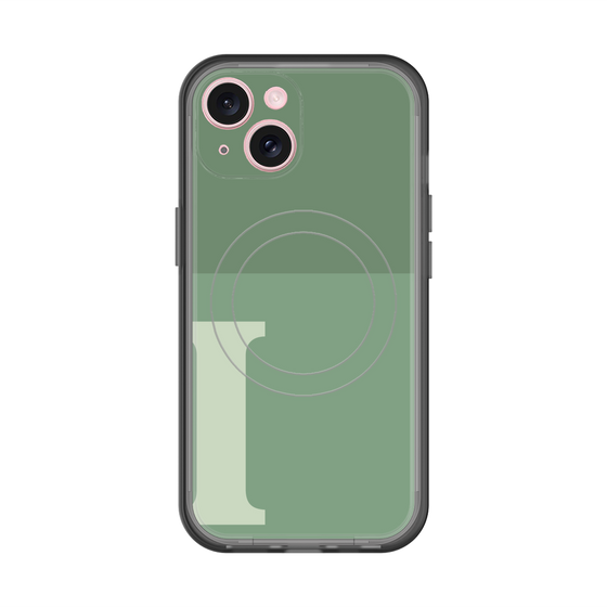 スリムプロテクションプレミアムケース with MagSafe［ オリジナル - initial two tone - I green ］
