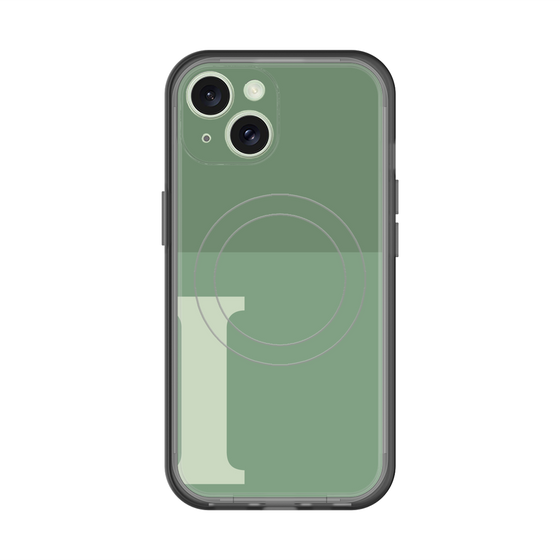 スリムプロテクションプレミアムケース with MagSafe［ オリジナル - initial two tone - I green ］