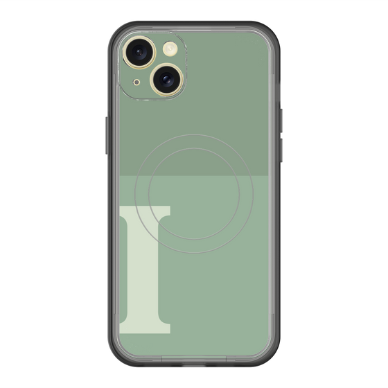 スリムプロテクションプレミアムケース with MagSafe［ オリジナル - initial two tone - I green ］