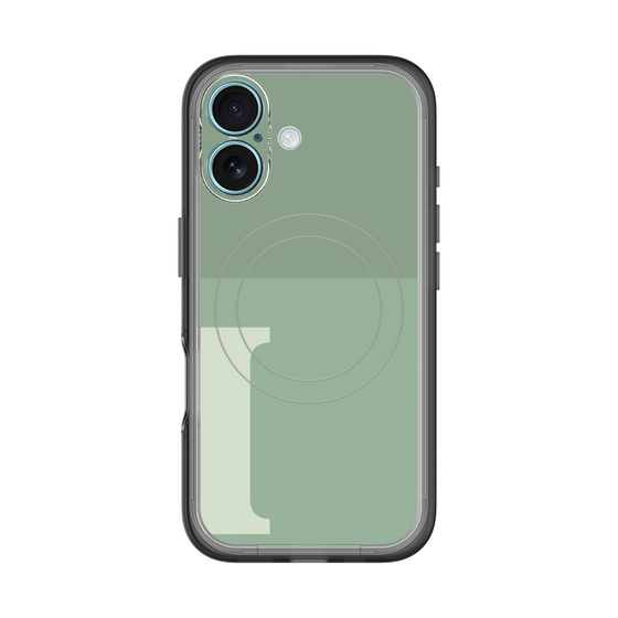 スリムプロテクションプレミアムケース with MagSafe［ オリジナル - initial two tone - I green ］