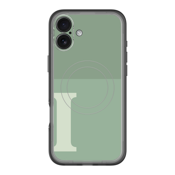 スリムプロテクションプレミアムケース with MagSafe［ オリジナル - initial two tone - I green ］