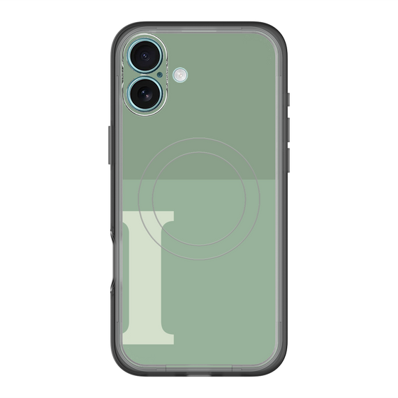 スリムプロテクションプレミアムケース with MagSafe［ オリジナル - initial two tone - I green ］