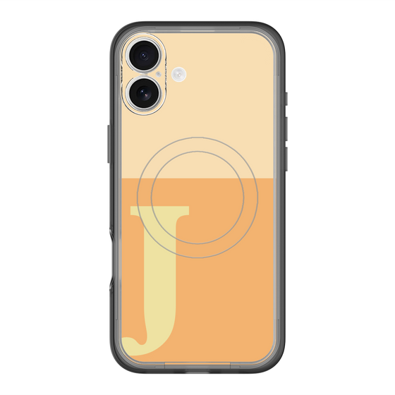 スリムプロテクションプレミアムケース with MagSafe［ オリジナル - initial two tone - J orange ］