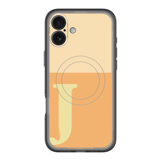 スリムプロテクションプレミアムケース with MagSafe［ オリジナル - initial two tone - J orange ］