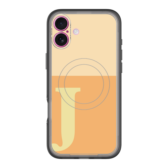 スリムプロテクションプレミアムケース with MagSafe［ オリジナル - initial two tone - J orange ］