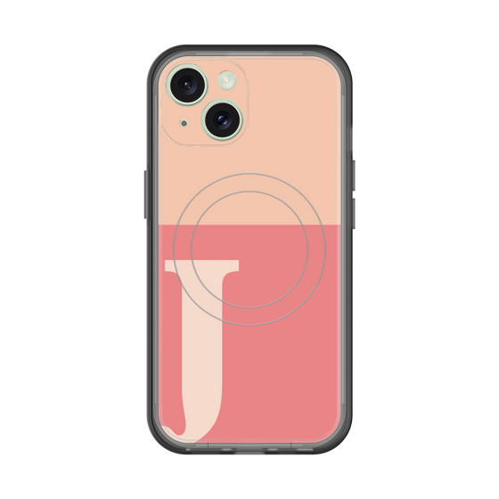 スリムプロテクションプレミアムケース with MagSafe［ オリジナル - initial two tone - J pink ］