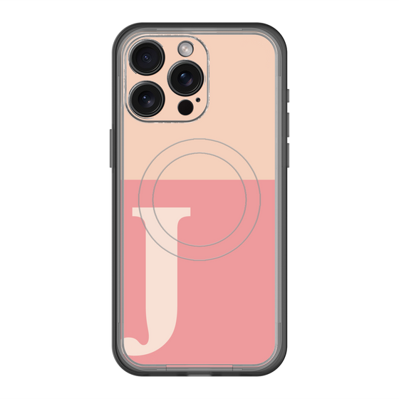スリムプロテクションプレミアムケース with MagSafe［ オリジナル - initial two tone - J pink ］