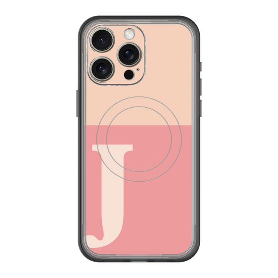 スリムプロテクションプレミアムケース with MagSafe［ オリジナル - initial two tone - J pink ］