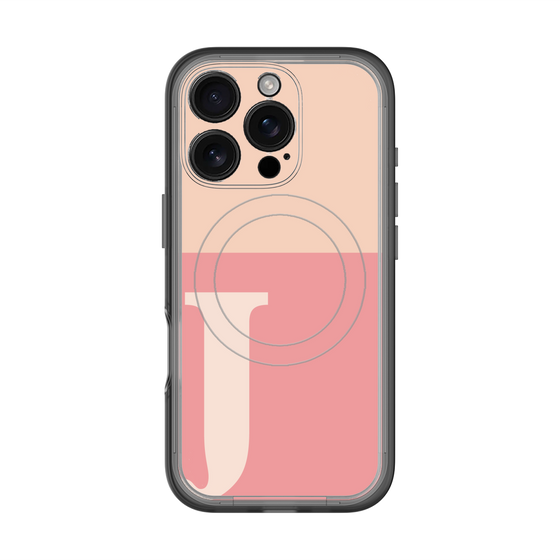 スリムプロテクションプレミアムケース with MagSafe［ オリジナル - initial two tone - J pink ］