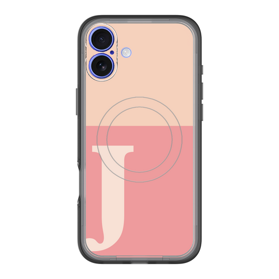 スリムプロテクションプレミアムケース with MagSafe［ オリジナル - initial two tone - J pink ］