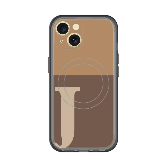 スリムプロテクションプレミアムケース with MagSafe［ オリジナル - initial two tone - J brown ］