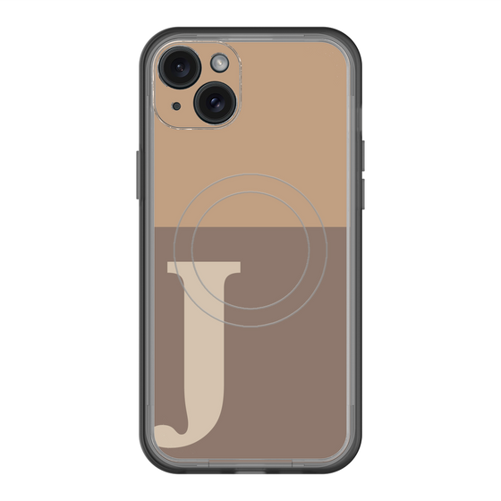 スリムプロテクションプレミアムケース with MagSafe［ オリジナル - initial two tone - J brown ］