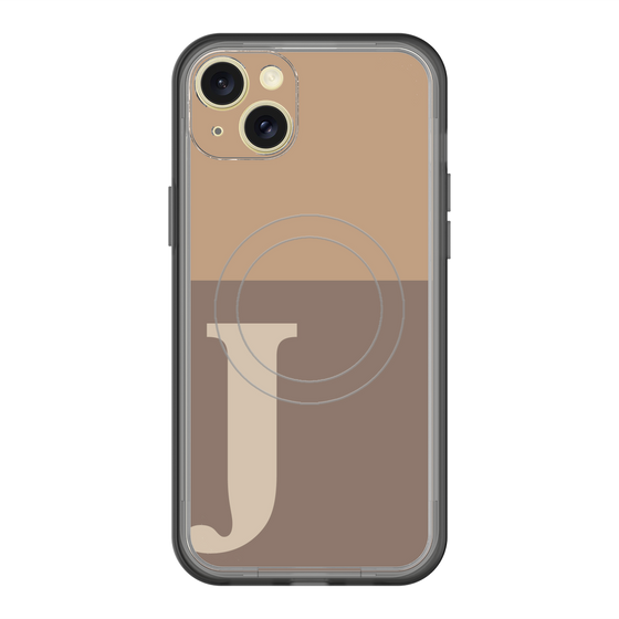 スリムプロテクションプレミアムケース with MagSafe［ オリジナル - initial two tone - J brown ］