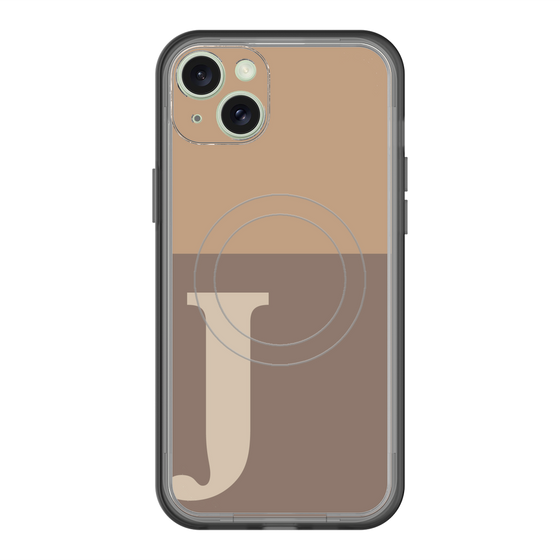 スリムプロテクションプレミアムケース with MagSafe［ オリジナル - initial two tone - J brown ］