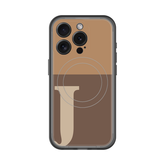 スリムプロテクションプレミアムケース with MagSafe［ オリジナル - initial two tone - J brown ］