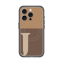 スリムプロテクションプレミアムケース with MagSafe［ オリジナル - initial two tone - J brown ］