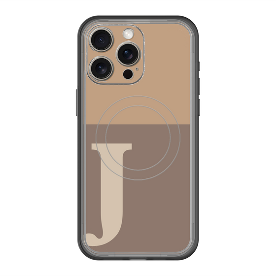 スリムプロテクションプレミアムケース with MagSafe［ オリジナル - initial two tone - J brown ］