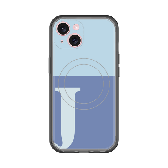 スリムプロテクションプレミアムケース with MagSafe［ オリジナル - initial two tone - J blue ］