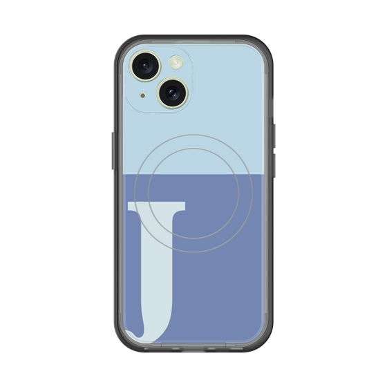 スリムプロテクションプレミアムケース with MagSafe［ オリジナル - initial two tone - J blue ］