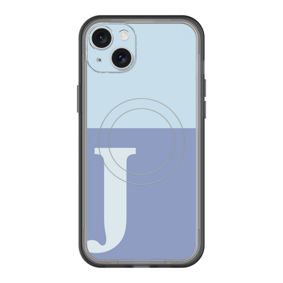 スリムプロテクションプレミアムケース with MagSafe［ オリジナル - initial two tone - J blue ］