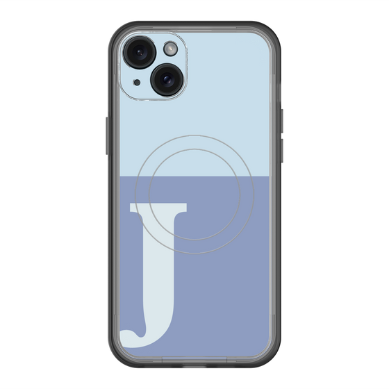 スリムプロテクションプレミアムケース with MagSafe［ オリジナル - initial two tone - J blue ］
