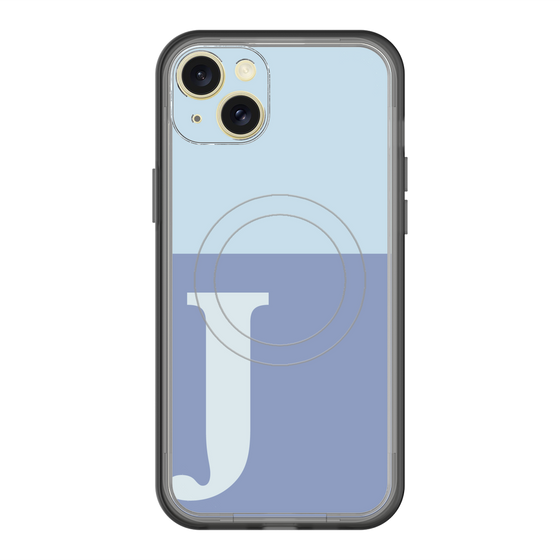 スリムプロテクションプレミアムケース with MagSafe［ オリジナル - initial two tone - J blue ］