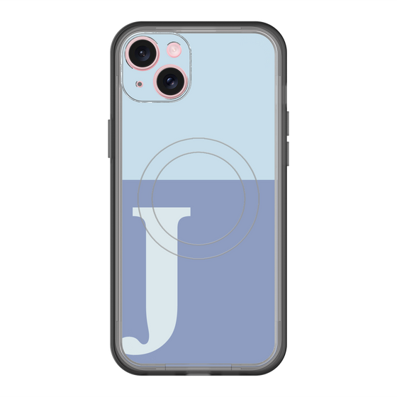 スリムプロテクションプレミアムケース with MagSafe［ オリジナル - initial two tone - J blue ］