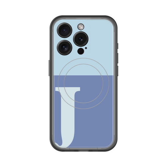 スリムプロテクションプレミアムケース with MagSafe［ オリジナル - initial two tone - J blue ］