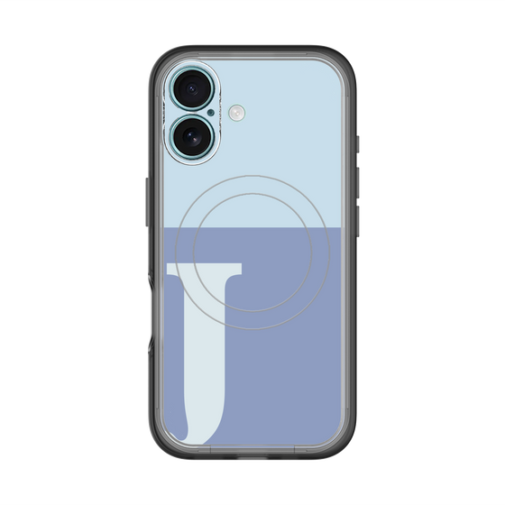 スリムプロテクションプレミアムケース with MagSafe［ オリジナル - initial two tone - J blue ］
